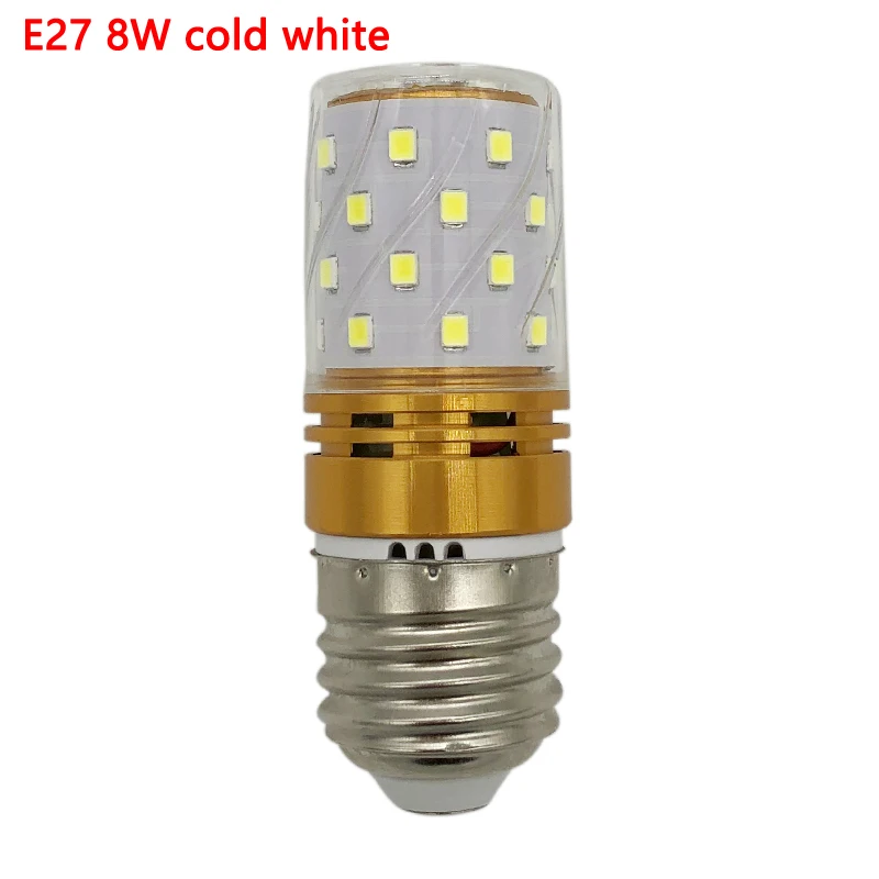 Без мерцания E14 E27 AC85V-265V 8 Вт 12 Вт 16 Вт Светодиодная лампа в форме кукурузы светильник 3 цвета температура лампы лампада Bombillas заменить галогенные лампы