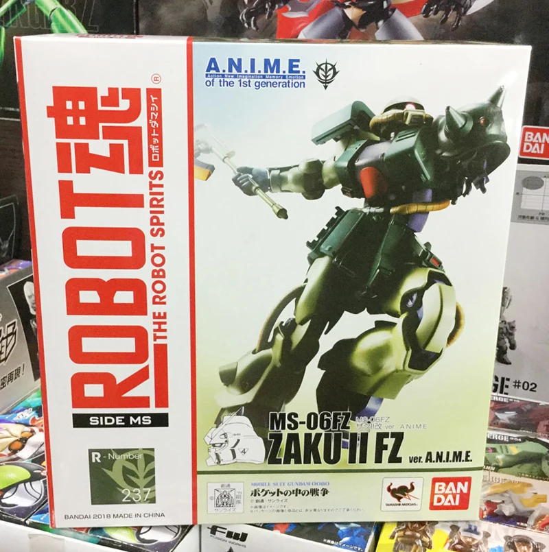 100% оригинальная робот BANDAI Spirit No.237 экшн-фигурка-MS-06FZ Zaku II Kai ver. A.N.I.M.E. из Mobile Suit Gundam