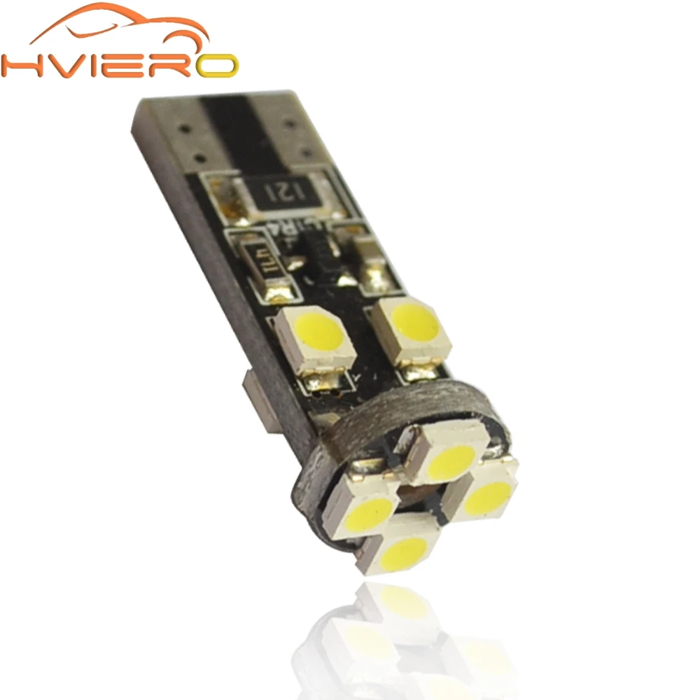 Автомобильный светодиодный белый Canbus T10 8Led 3528 1210 без Obc Error 194 168 W5w Интерьер Хвост