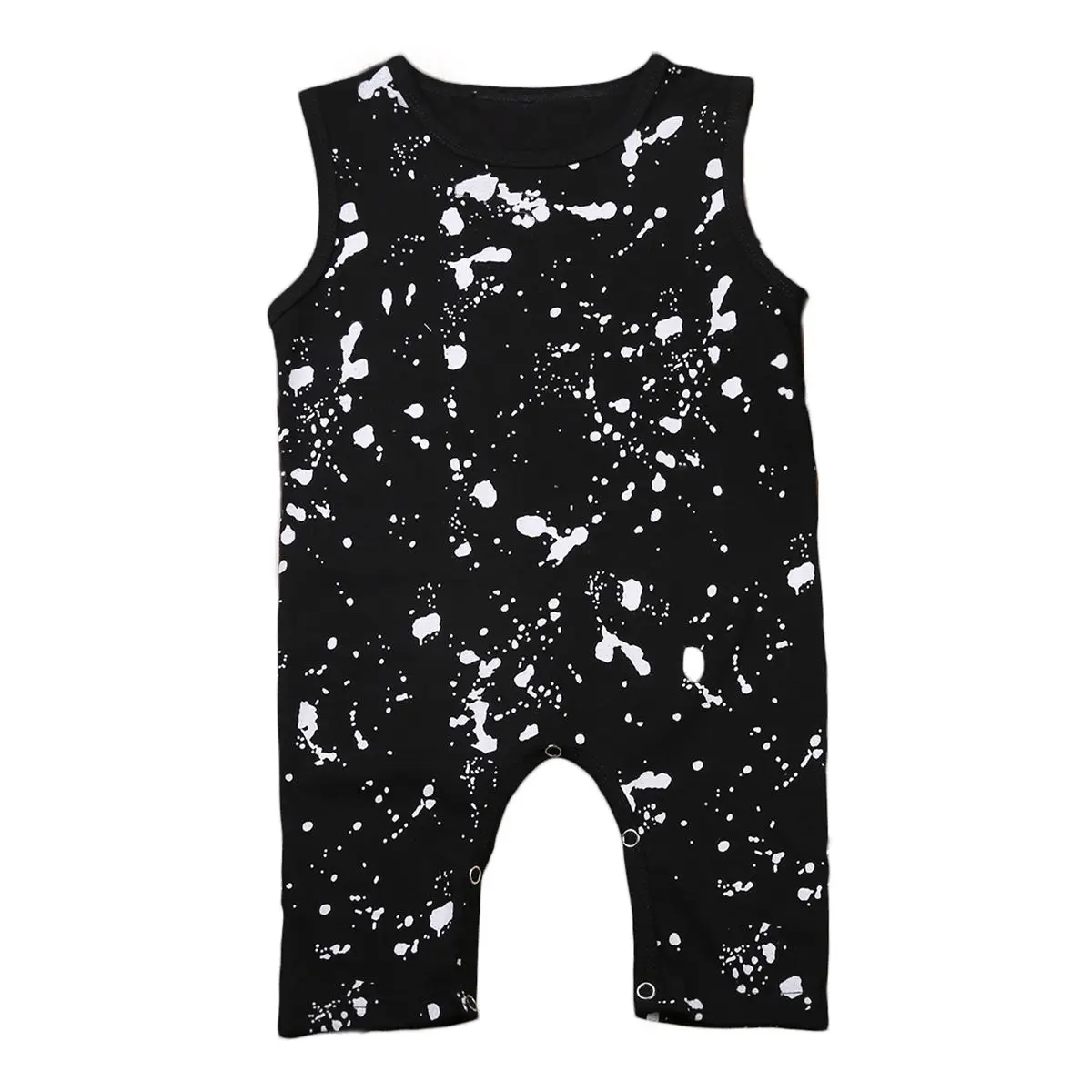 2017 летние хлопковые комбинезоны в горошек без рукавов для маленьких мальчиков и