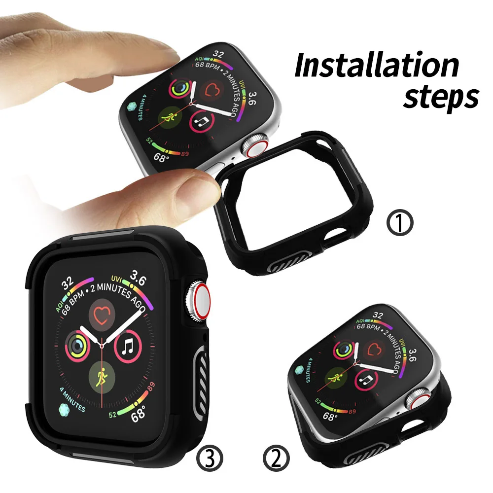 Модные двойные цвета бампер для Apple Watch Case Series 5 4 40 мм 44 мм крышка легкие наручные часы рамка оболочки аксессуары