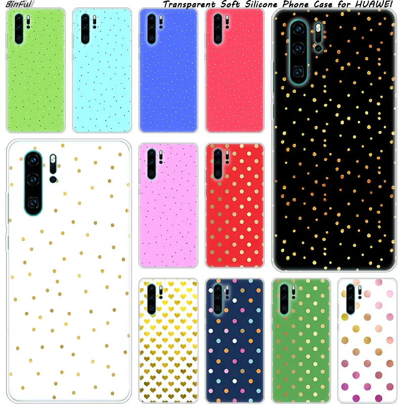 Мягкий силиконовый чехол в горошек для Huawei P30 P20 Pro P10 P9 P8 Lite 2017 P Smart Z Plus 2019 NOVA 3 3i