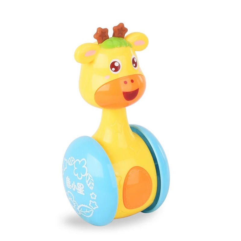 Yuanlebao мультфильм Жираф Roly poly детские погремушки Новорожденные игрушки неваляшка кукла музыкальная игрушка