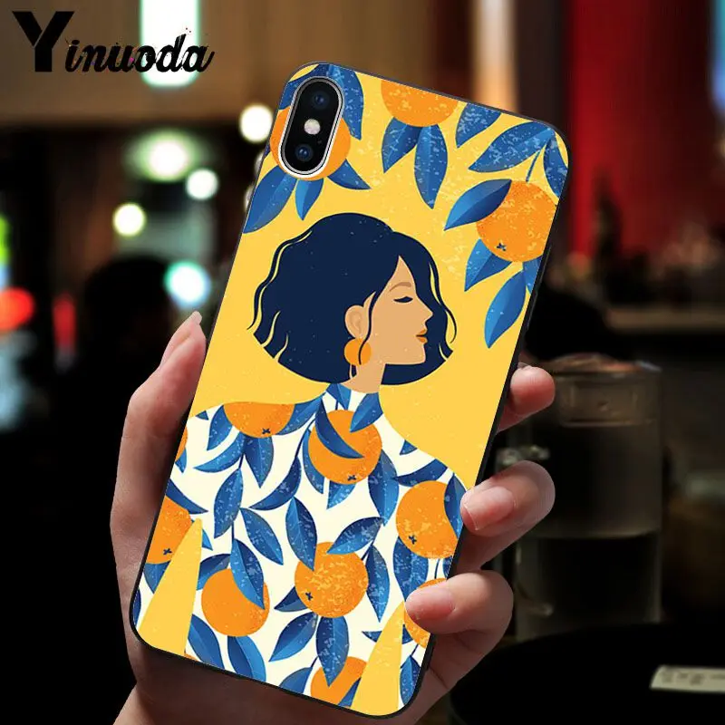Yinuoda оранжевый и лимонный Мягкий силиконовый чехол для телефона из ТПУ Apple iPhone 8 7 6