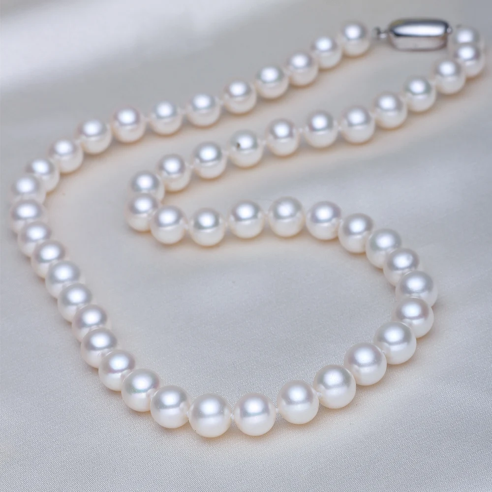 Цепочка из серебра 925 пробы с натуральным пресноводным жемчугом | Украшения и