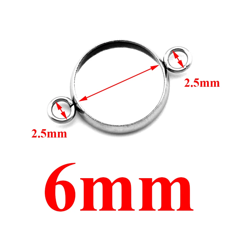 6mm 20 шт./лот 6/8/10/12/14/16/18/20/25/30 мм два отверстия висит Нержавеющая сталь камео кабошоны базовые для бижутерии, материал для рукоделия - Цвет: 6mm