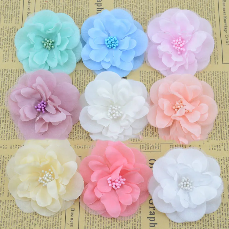 Искусственные цветы хороший шелковые имитация цветов с марлей camellia брошь