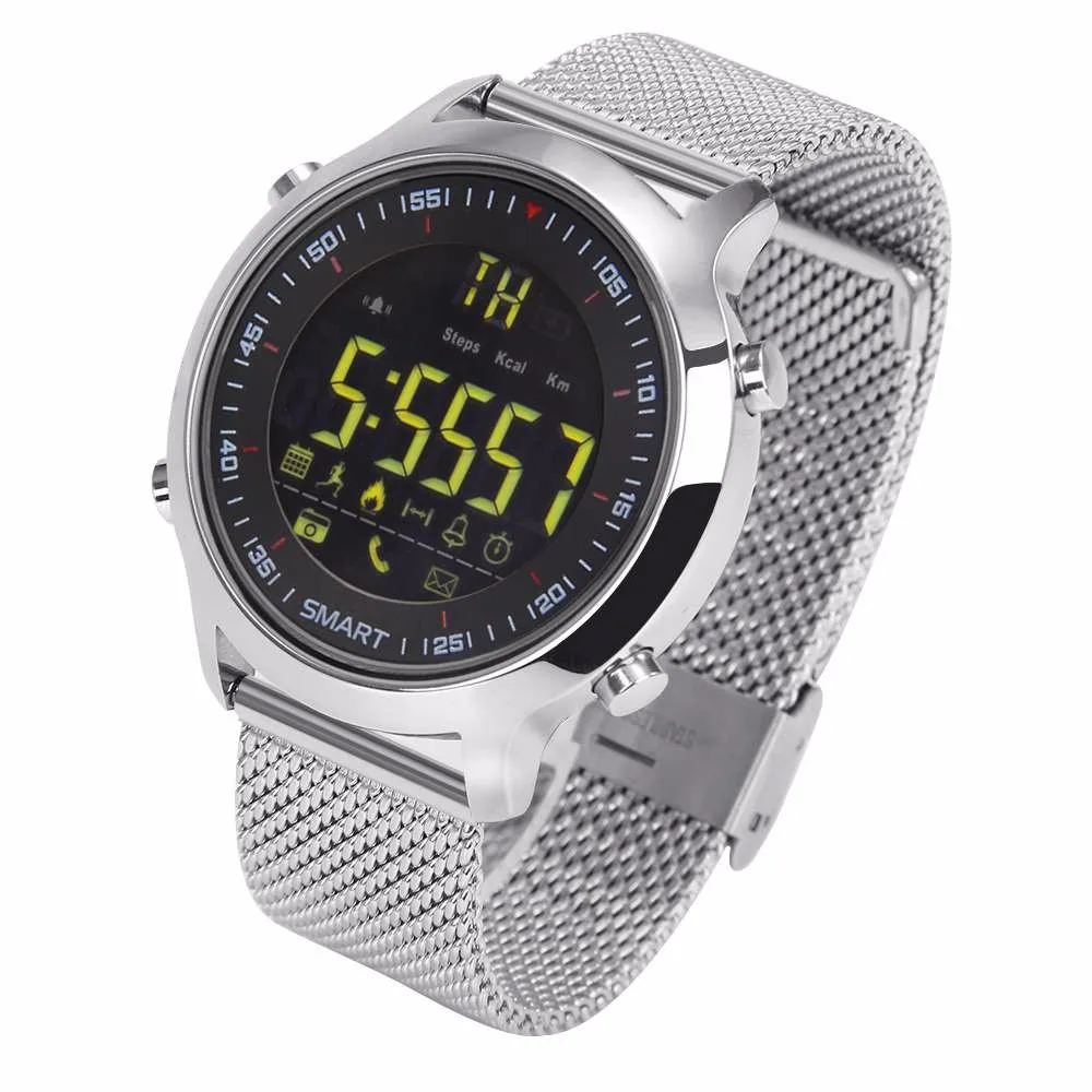 

EX18 Digital sports smart watch with metal strap