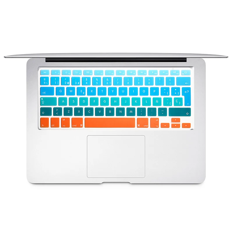 Multicolor Испанская цветная Защитная пленка для клавиатуры для Mac Book pro 13air 15 retina A1466 A1502A1398A1278 EU силиконовая оболочка клавиатуры - Цвет: Multicolor