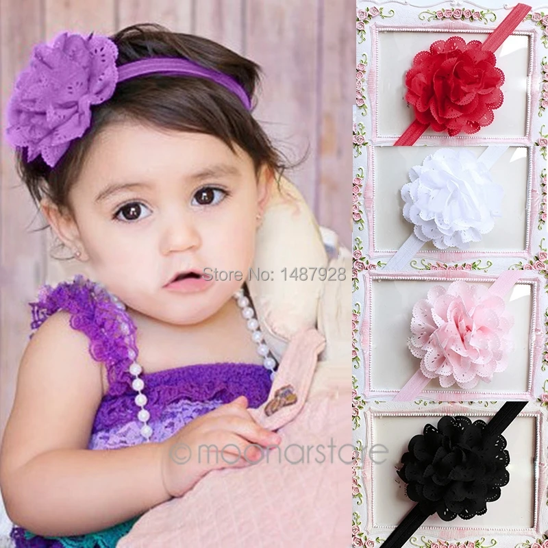 Новый горячий нескольких Цвет выдалбливают цветок лента для волос мягкая