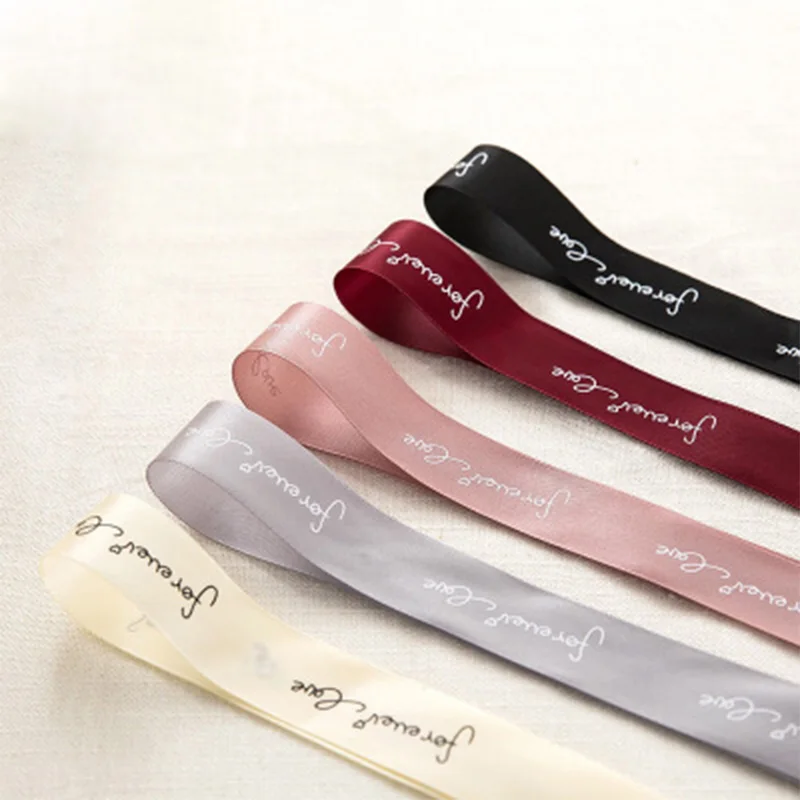 

Customized handmade DIY material satin/grosgrain/silk printed ribbon single face for gift packing/garment/wedding/birthday party