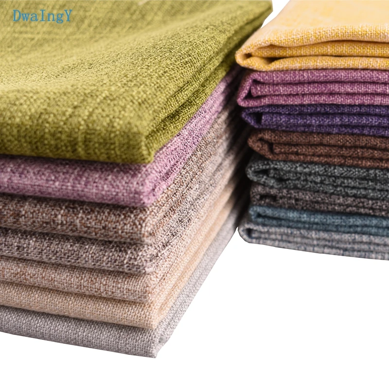 DwaIngY Pure Color Series Cotton Linen Fabric For Sewing DIY Quilting Sofa Curtain,Cushion Furniture Cover Material Half Meter