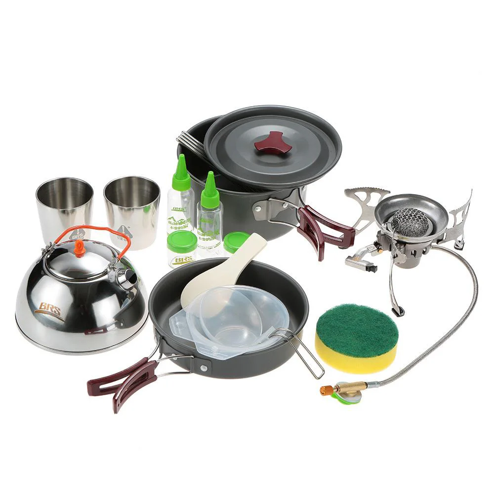 BRS портативный сковорода для приготовления пищи Frypan чашки наборы чайников