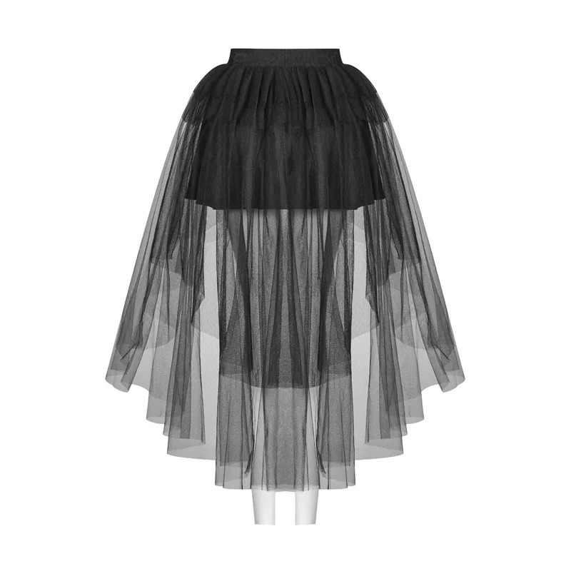 Женская сетчатая юбка в стиле панк рейв готическая Черная викторианском баллон