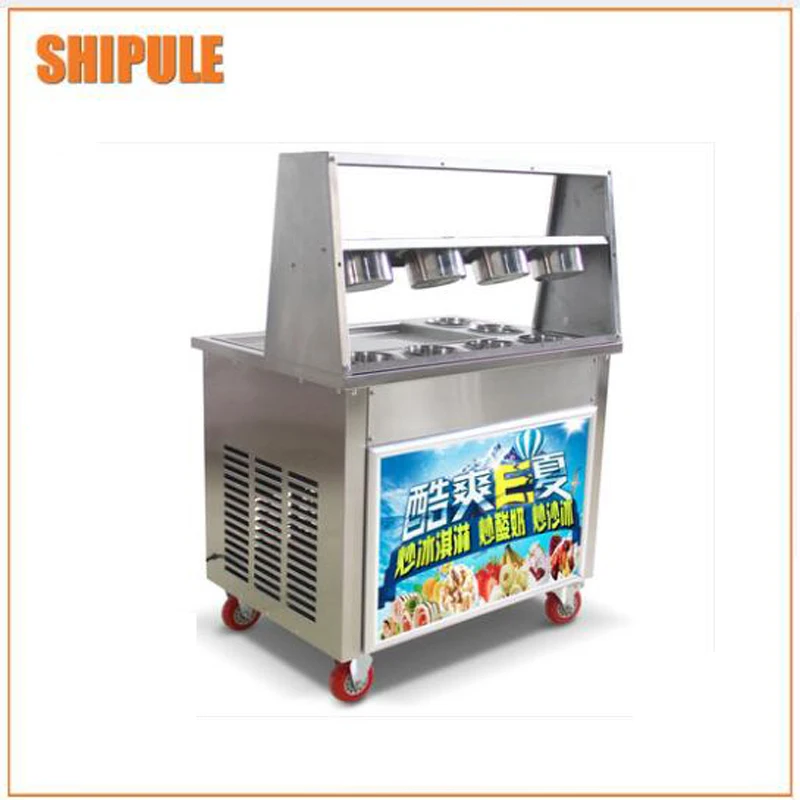 

Wholesale price double flat pan fried ice cream machine,fry ice pan machine