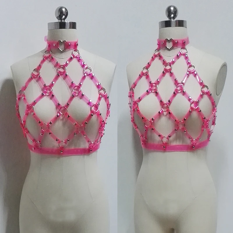 Женский укороченный Топ ручной работы неоновый розовый топ в стиле Харадзюку С