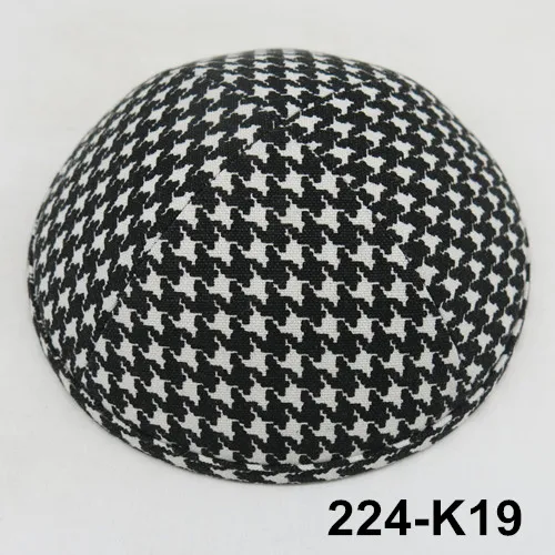 Kippot Kippa льняная Kippah Kipa 19 см Skullies Yarmulke Beanies Иудейская шляпа-Кепка с черепом - Цвет: 224k19