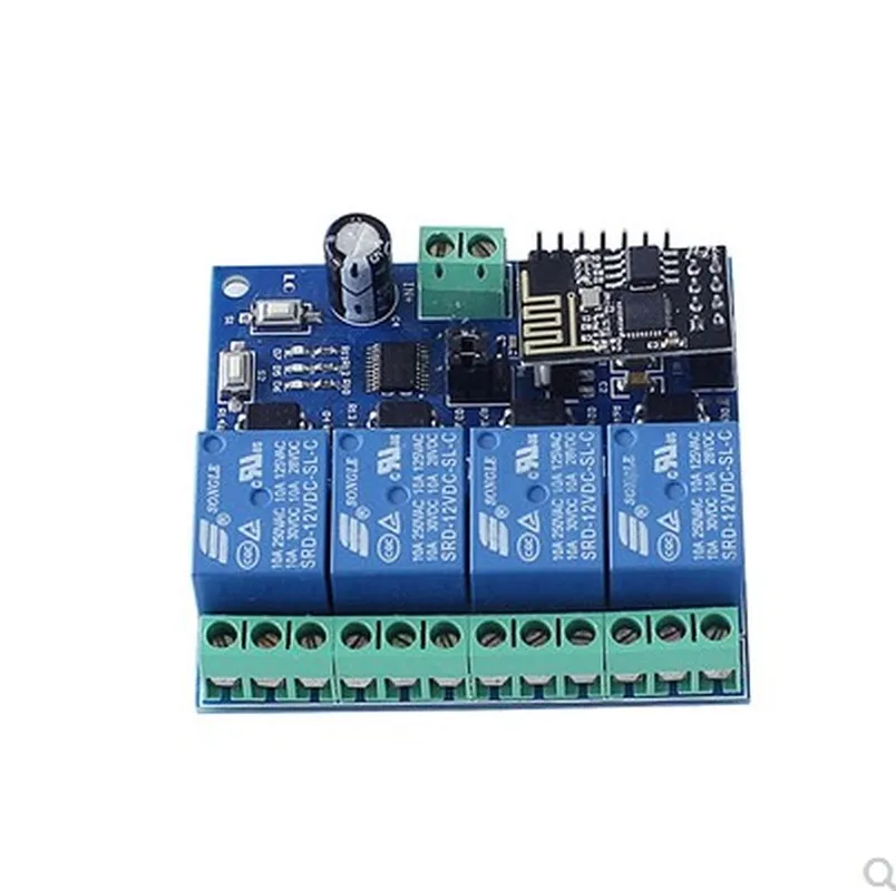 1 шт 5В/12В ESP8266 ESP-01 4 WiFi реле канала модуль для IOT умный дом с помощью приложения на телефоне контроллер бортовой ESP01