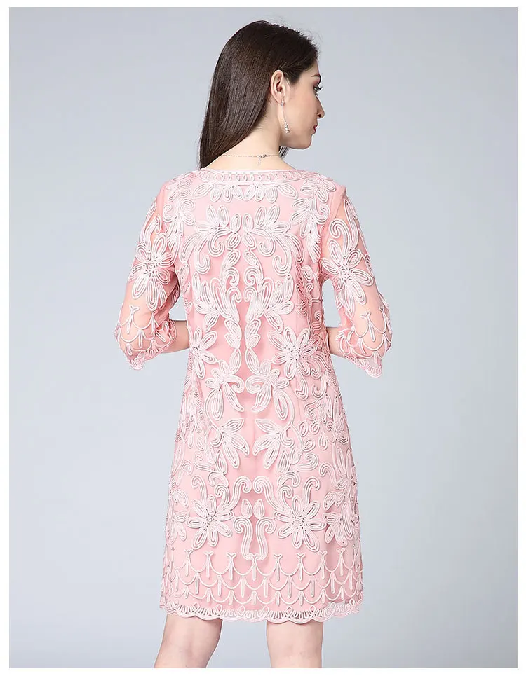 2018 Новые миди рукав вышивка Лоскутные платья высокое качество