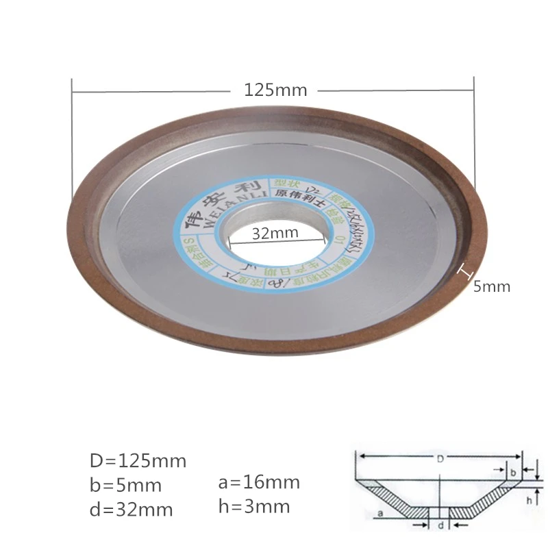 125 мм Алмазный шлифовальный круг Фрезерный резак заточка блюдо шлифовальные
