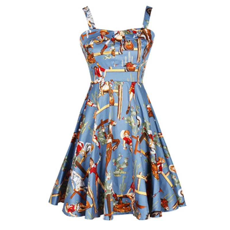 Модное женское платье бальное летнее винтажное с принтом Vestidos De Festa Harajuku