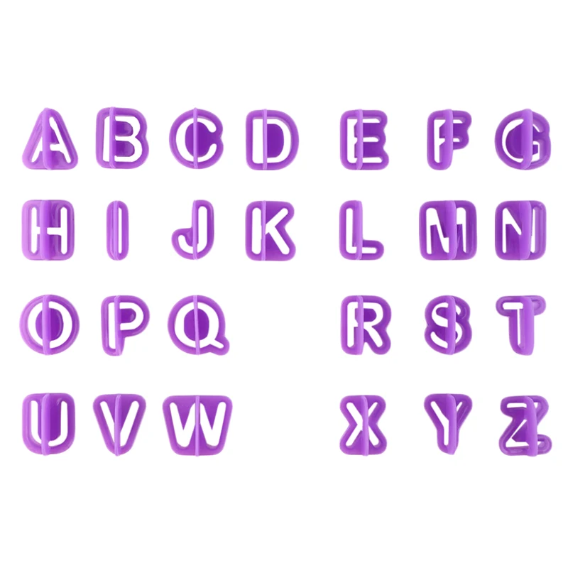 40PCS Fondant Cutter Cake Decorating Tools Plastic Cupcake Mold Upper Alphabet Capital Letters Number Cut-Outs Cookie | Дом и сад