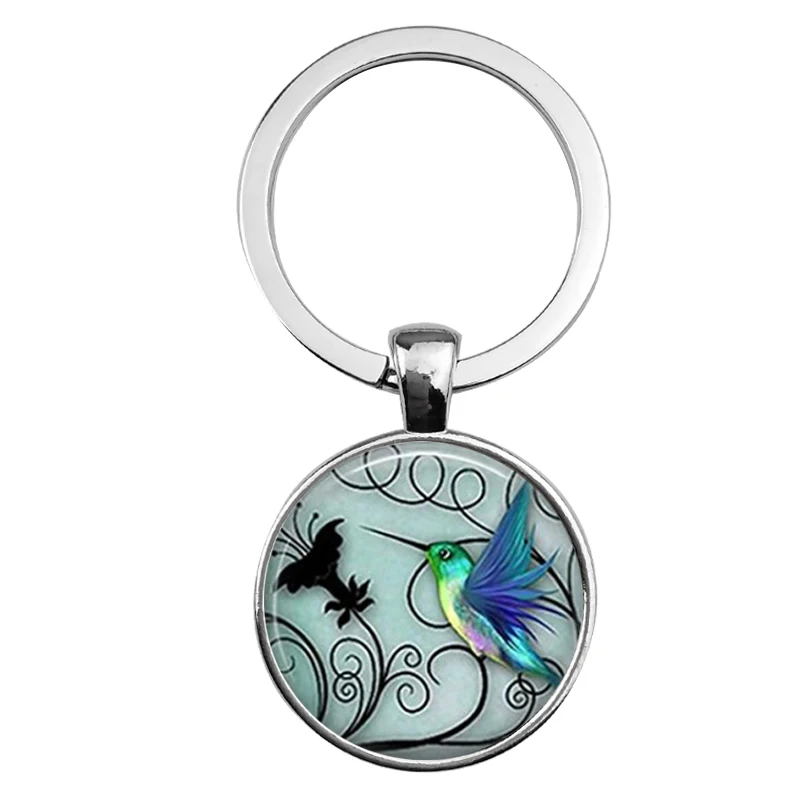 Suteyi женское модное ожерелье стеклянное ожерелье птица Робин синий Colibri NHummingbird плитка стеклянный кулон
