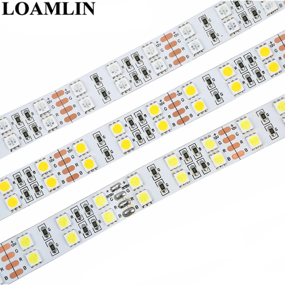 Двухрядная Светодиодная лента гибкий светильник 5050SMD 120 светодиодов/м