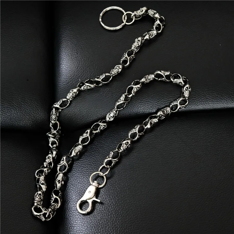 86cm Hip Hop Gothic Men's Skeleton Waist Chains Accessories Wallet Chain Biker Trucker Keychain Punk Heavy Jeans Pants | Украшения и