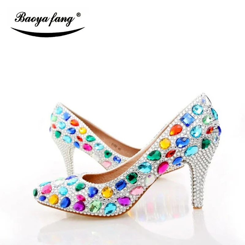 Женские свадебные туфли с острым носком 8 см Вечерние модельные сумочкой в