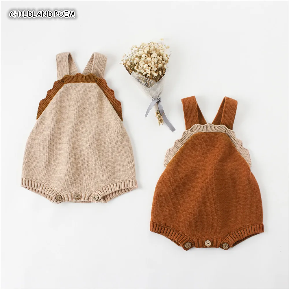 Knitted Baby Romper Sleeveless Newborn Clothes 100% Cotton Boy Girl Infant Jumpsuit For Overalls | Мать и ребенок