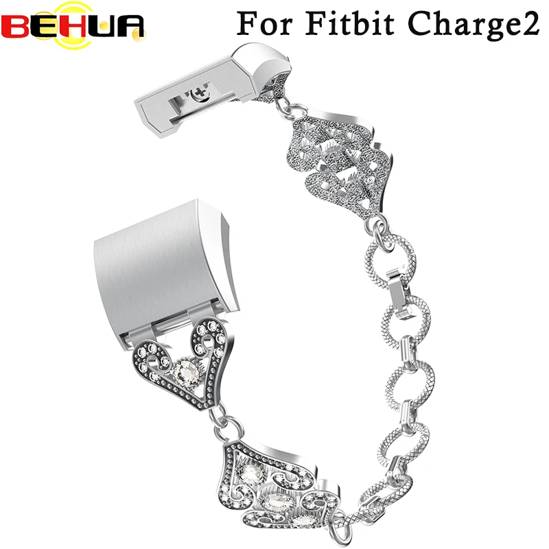 Beauty love ремешок для часов со стразами дизайнерский на запястье браслета FitBit Charge 2