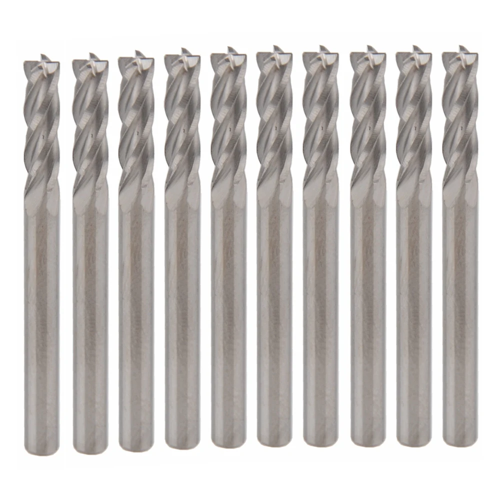 

10pcs Acrylic PVC Carbide CNC 4 Flute Spiral Bit End Mill Cutter 3.175 x 12mm