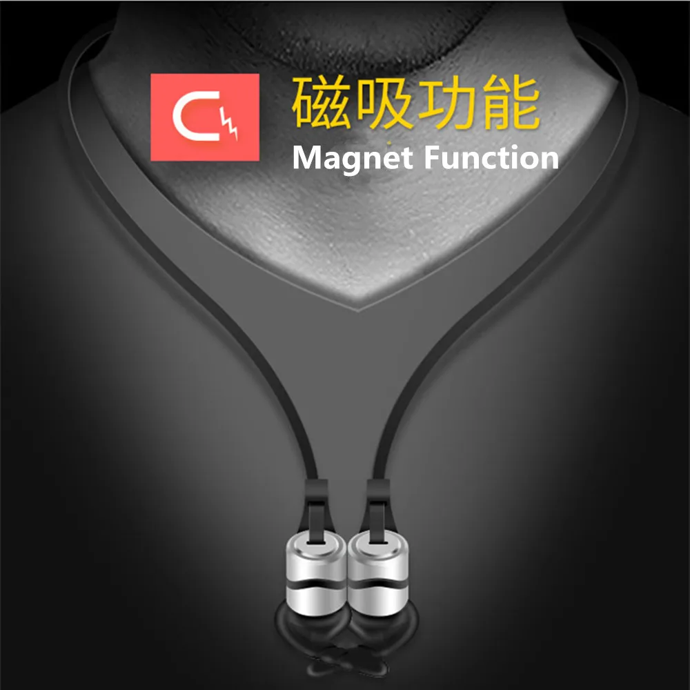 Handsfree Mic In-Ear HIFI Stereo Bass Headphones Earphone Anti-Sweat Magnetic Neckband Bluetooth Headsets for Running Hiking | Электроника
