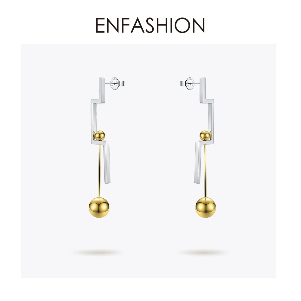 Enfashion геометрические серьги-капли для женщин контрастного цвета из нержавеющей стали длинные висячие серьги ювелирные изделия Oorbellen EB1025