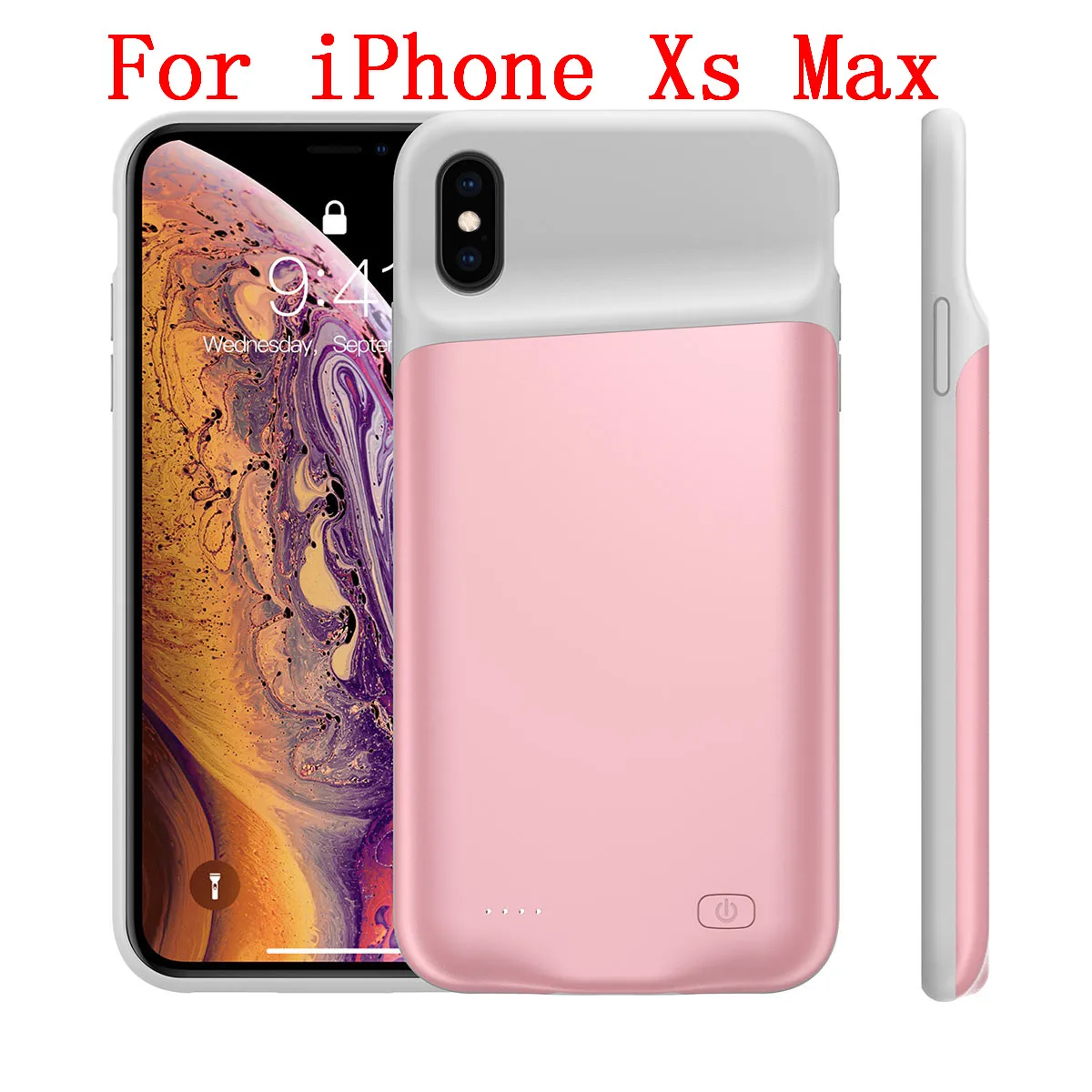 Xs Max Rose 5200mAh Для iPhone X Xs XR чехол для зарядного устройства 4000 мАч тонкий Резервный банк зарядное устройство чехол для iPhone XS Max 5200 мАч чехол с аудио - Цвет: Xs Max Rose 5200mAh