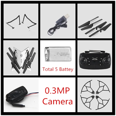 KY601S RC вертолет Дрон с камерой HD 1080P wifi FPV селфи Дрон Профессиональный складной Квадрокоптер 20 минут работы от батареи - Цвет: 0.3MP white5