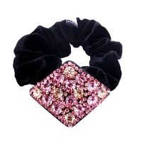 high quality rhinestone hair tie pink geometric crystal hair rope pony hair holder for women hair accessories