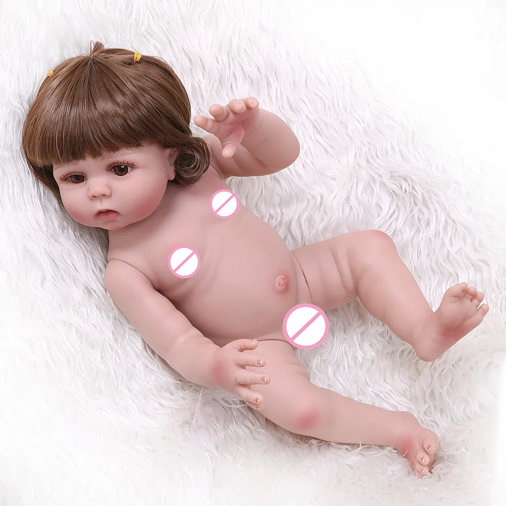 NPK48CM bebe Кукла reborn для маленьких девочек кукла в розовом платье полностью виниловая Реалистичная детская игрушка для ванны Водонепроницаемая Анатомически правильная