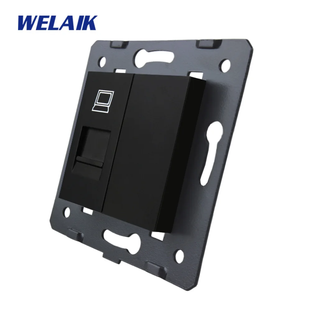 WELAIK EU-Стандартный компьютер-розетка DIY-Запчасти-настенный компьютер-розетки-без стекла-панель A8COW/B