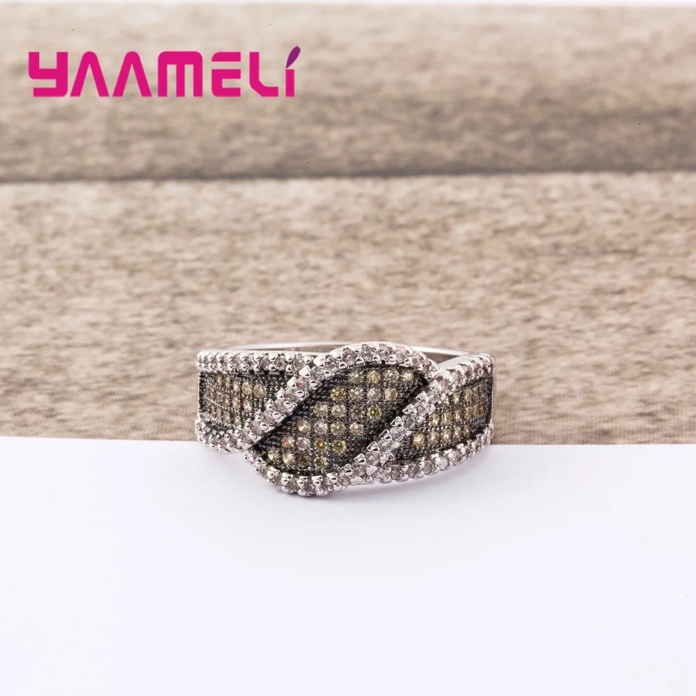 

New Arrival Fashion Jewelry Charms Rings For Women AAA Crystal Hot sale Elegant 925 Sterling Silver Punk Style Rings
