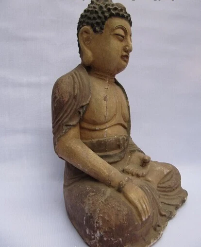 Коллекционный Бронзовый Статуя Льва S0328 Китайский народный храм старая