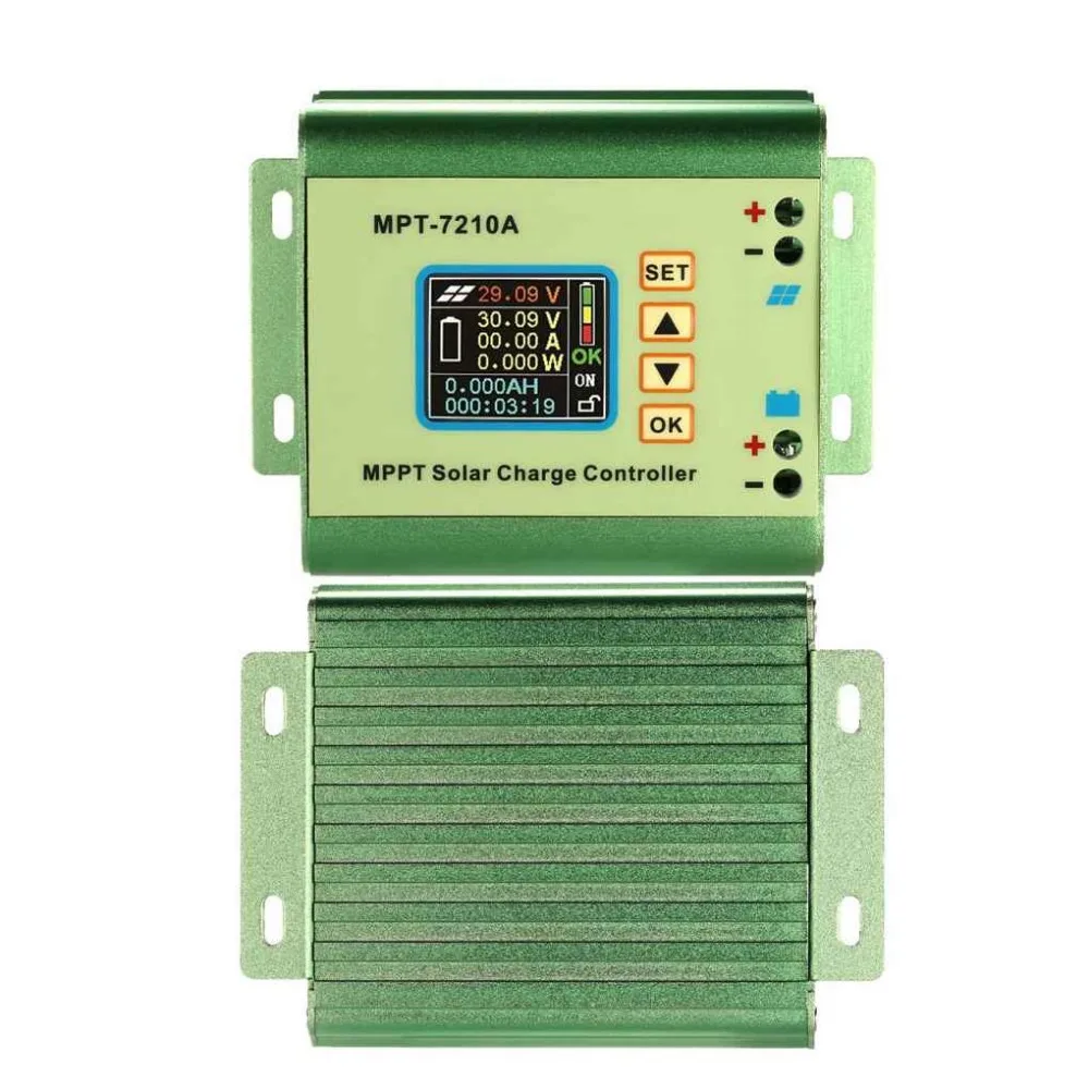 MPT 7210A LCD MPPT Контроллер заряда солнечной панели алюминиевый сплав для литиевой