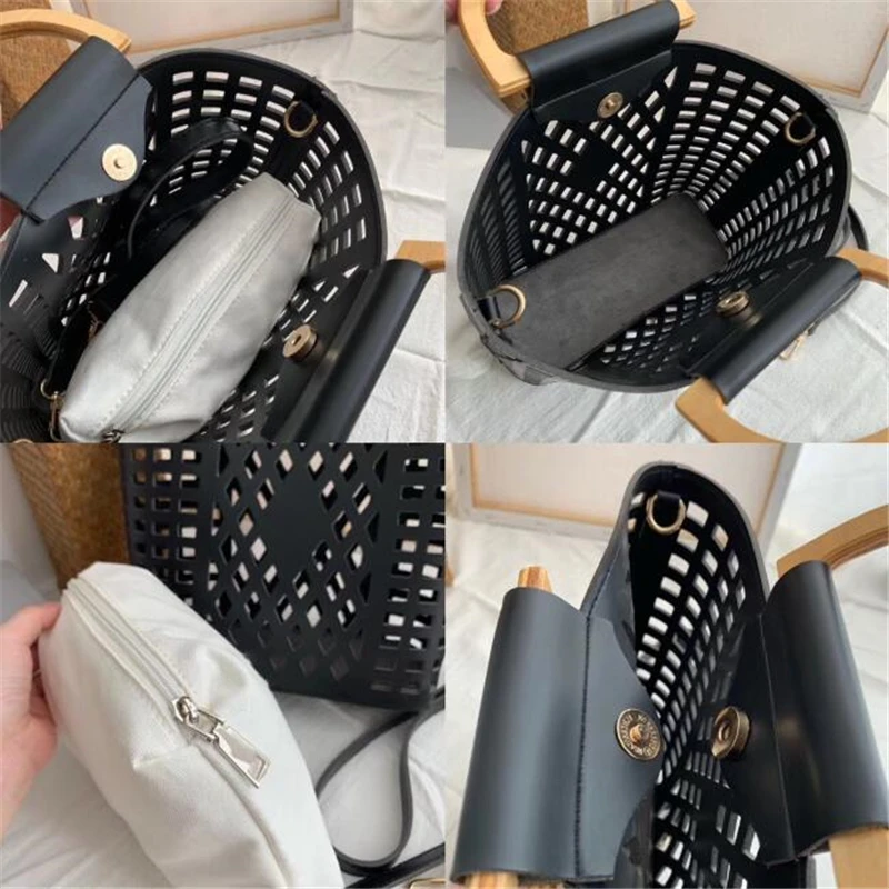 Женские сумки, сумки,, известные бренды, открытая пляжная сумка, Bolsa Feminina, с деревянной ручкой, сумки-тоут, сумка через плечо из искусственной кожи, кошельки