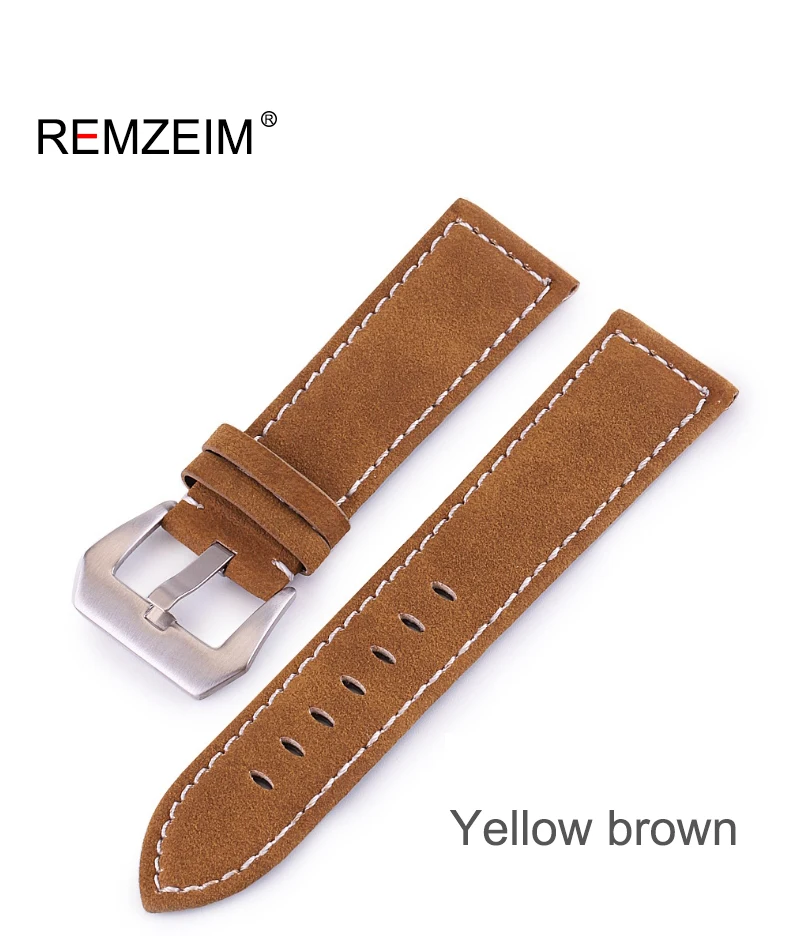 REMZEIM 18 мм 20 мм 22 мм 24 мм Матовый кожаный ремешок для часов для мужчин и женщин из нержавеющей стали ремешок с пряжкой relogio pulseira браслет montre