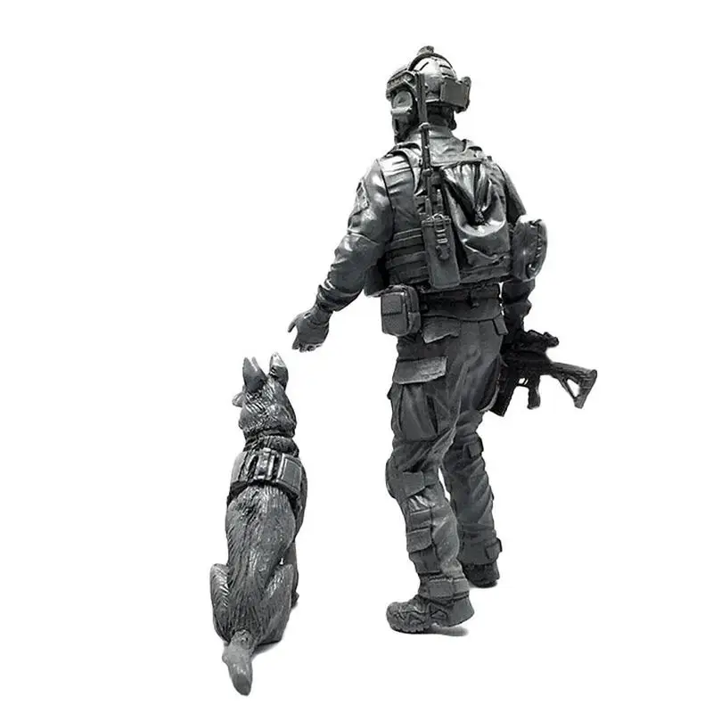 1/35 современные морские котики США Элитные Морпехи и собаки военный солдат смоляная модель Фигурка NAI-15