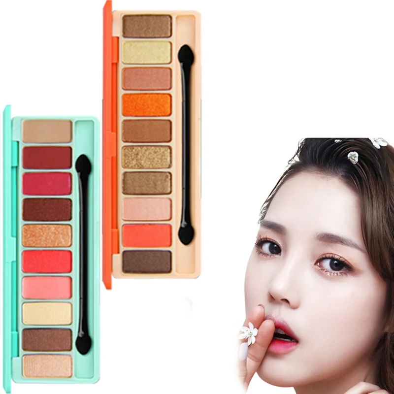 10 цветов летний макияж для глаз блестящие матовые тени век долговечные легко