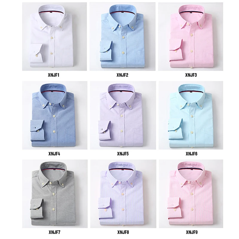 

LANBAOSI Men Shirt 2018 New Stand Neck Long Sleeves Fashion Social Business Casual Dress Shirts Soft Top Plus Size 4XL F50