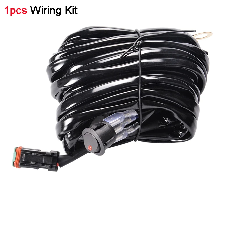 Wire Kit Светодиодный светильник для работы, жгут проводов, Релейный кабель, переключатель, комплект, DT разъем для 300 Вт, 240 Вт, 200 Вт, 180 Вт, 150 Вт, 120 Вт, 72 Вт, 4 12, 20, 22, 32, 42, 52 дюйма - Цвет: Wire Kit