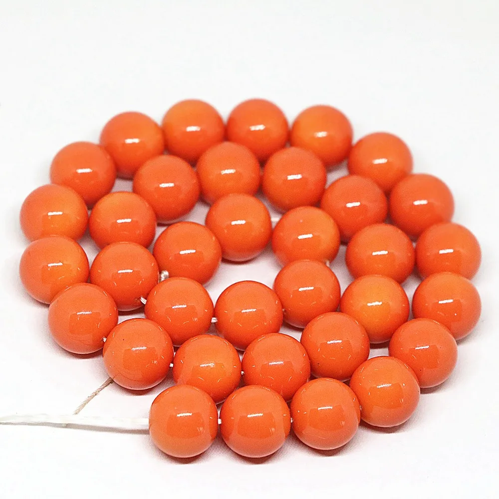 

Charms orange baking paint glass round loose beads 4-14mm high quality fashion spacers accessories jewelry making 15inch B1628